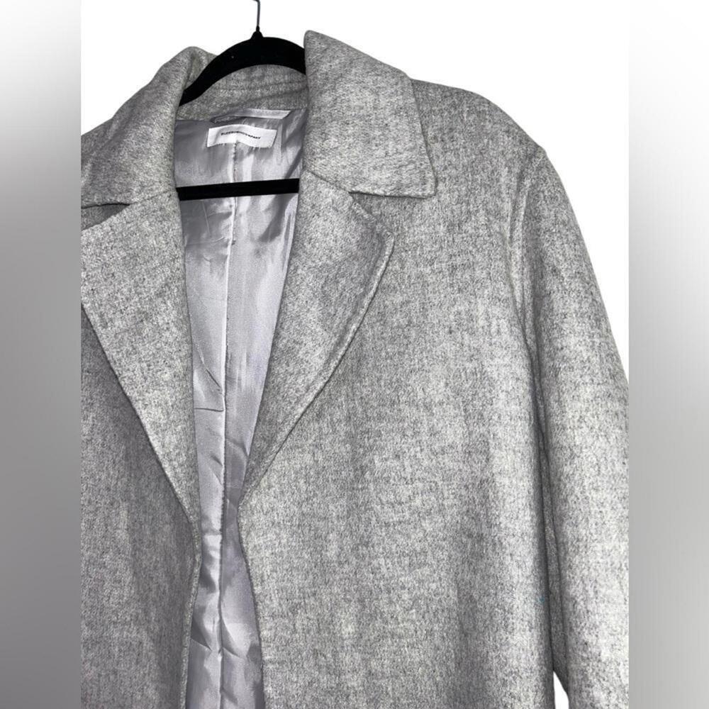 Blossom H Company l Light Gray Open Front Long Wool Coat Large - Picture 4 of 9
